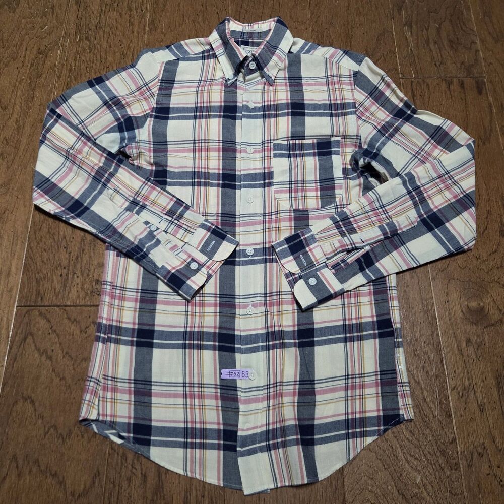 J. Crew Indian Madras Men’s Size XS Slim Fit Long Sleeve Button Down Shirt